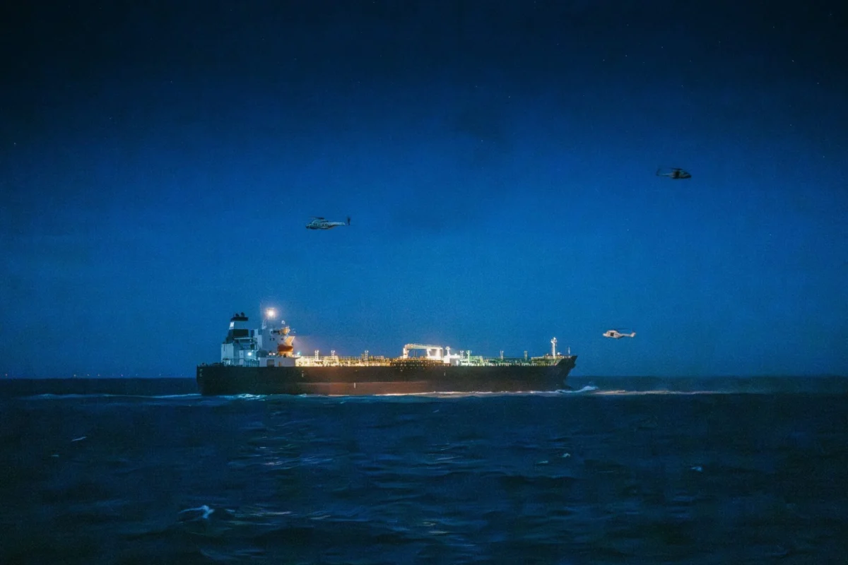 Belgium boarded a sanctioned oil tanker in the North Sea with French Navy NH90 helicopter Belgium boarded a sanctioned oil tanker in the North Sea with French Navy NH90 helicopter