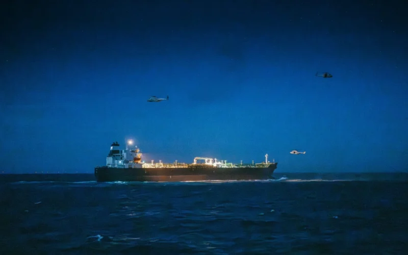 Belgium boarded a sanctioned oil tanker in the North Sea with French Navy NH90 helicopter