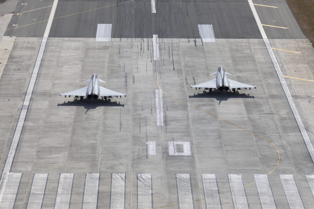 Royal Air Force Typhoon jets at RAF Akrotiri