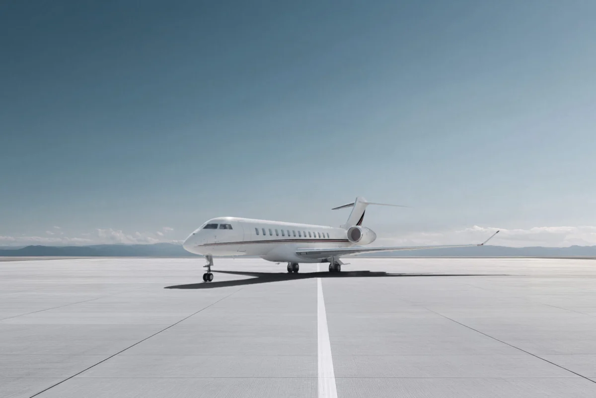 The first delivery of a Bombardier Global 8000 to fleet launch client NetJets The first delivery of a Bombardier Global 8000 to fleet launch client NetJets