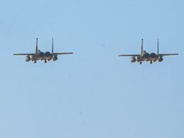 Two US Air Force F 15E Strike Eagles in Kuwait