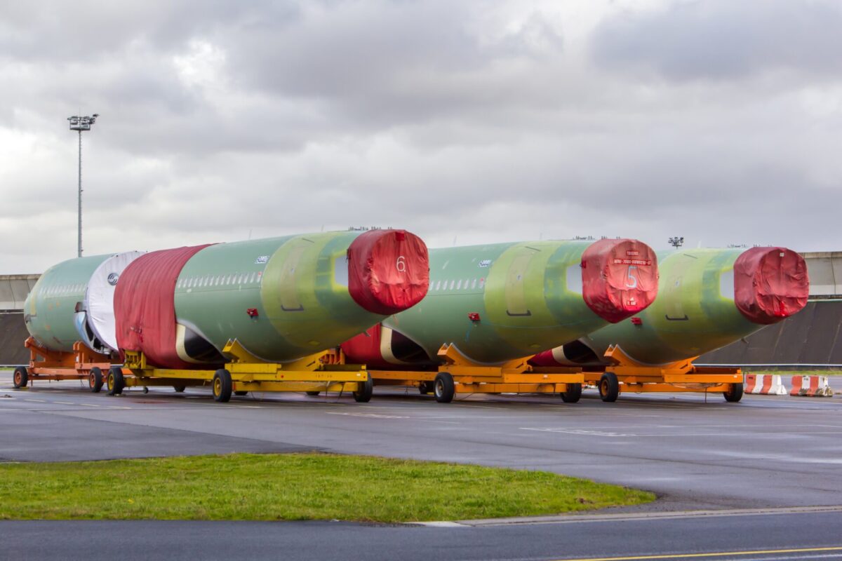 Fuselage sections of the passenger aircraft Airbus A320