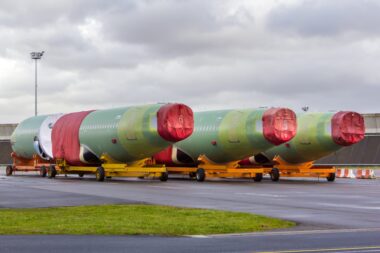 Fuselage sections of the passenger aircraft Airbus A320