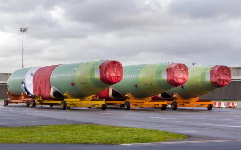 Fuselage sections of the passenger aircraft Airbus A320