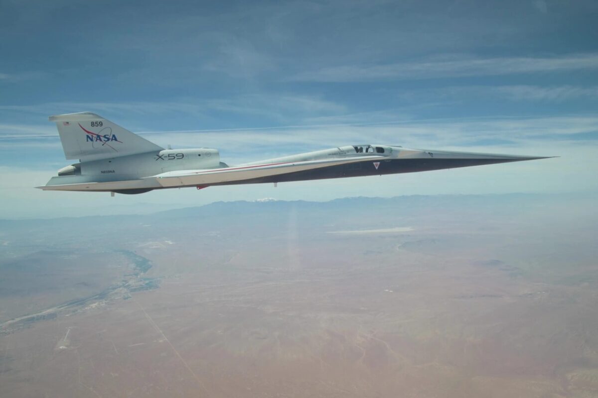NASA X 59 test aircraft supersonic