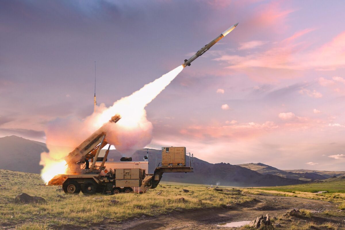 Patriot missile battery shooting PAC 3 interceptor