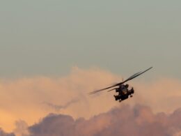 US Marine Corps Sikorsky CH 53E Super Stallion heavy lift helicopter