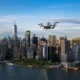 Joby Aviations electric air taxi flies over Lower Manhattan