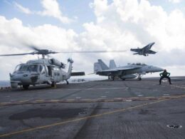 Aircraft aboard the Nimitz class aircraft carrier USS Abraham Lincoln