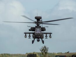 British Army Boeing Apache Attack helicopterH64E