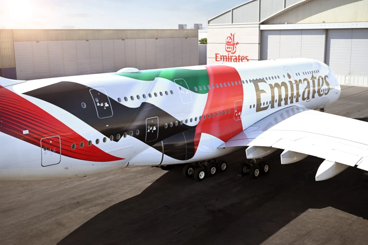 Emirates Airbus A380 UAE flag Emirates Airbus A380 UAE flag