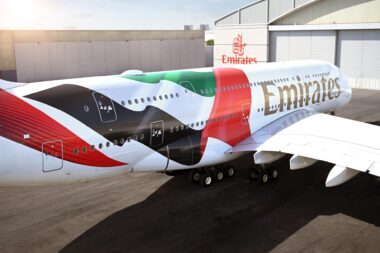 Emirates Airbus A380 UAE flag