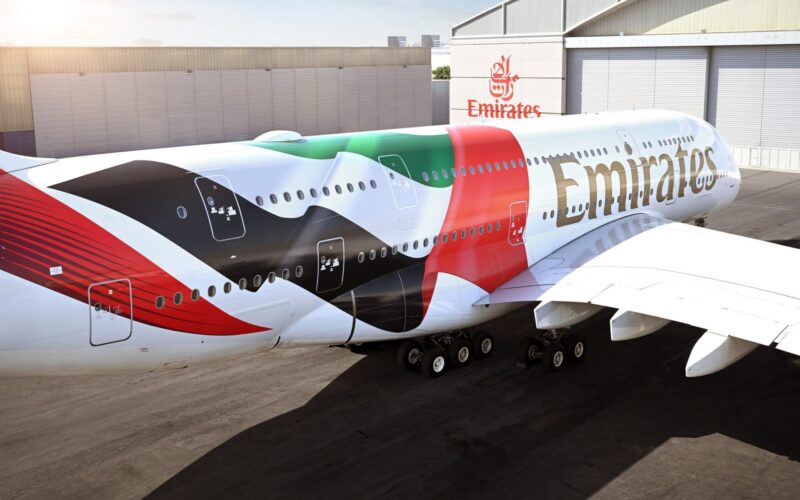 Emirates Airbus A380 UAE flag