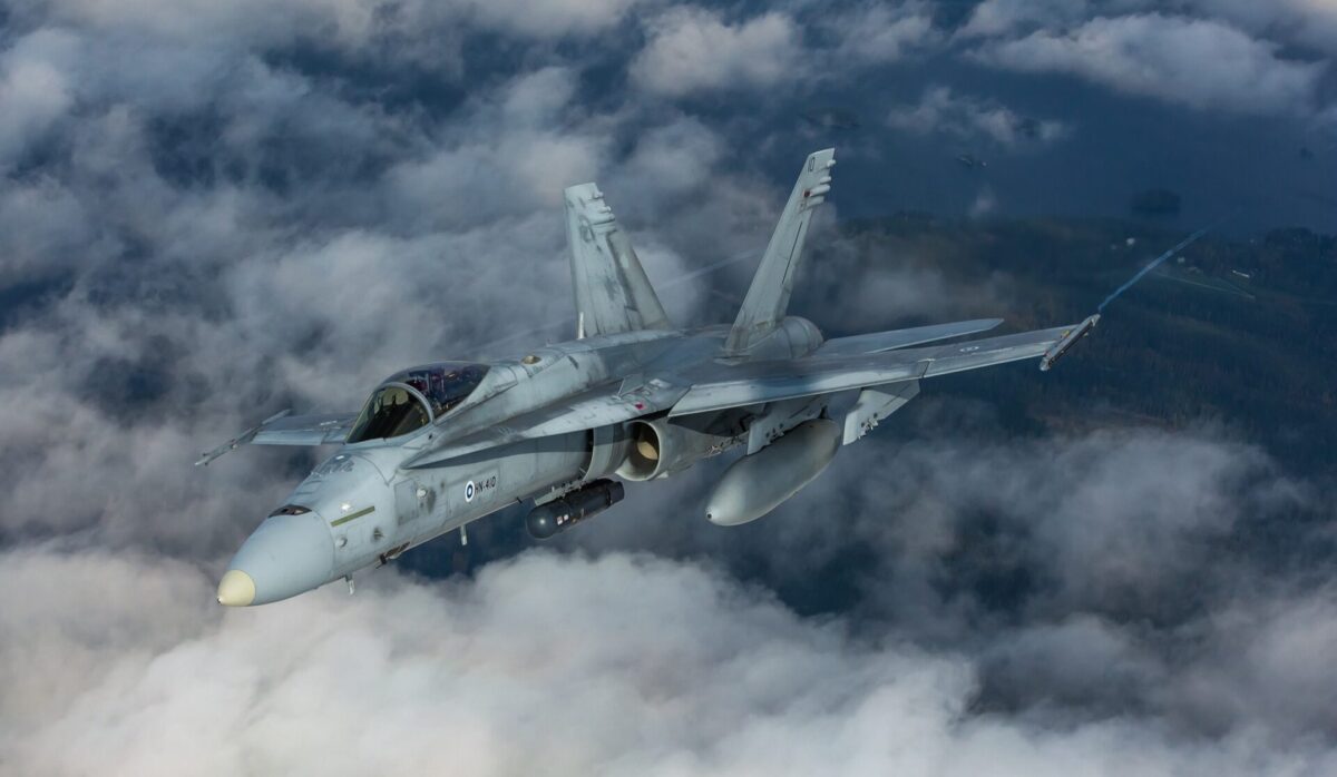 Finnish FA 18 Hornet fighter jet