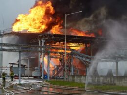 Missile attack on an oil factory in Ukraine