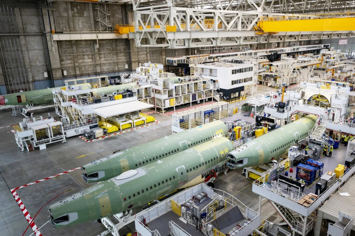Airbus A320 family final assembly line jean luc lagardere facility toulouse Airbus A320 family final assembly line jean luc lagardere facility toulouse