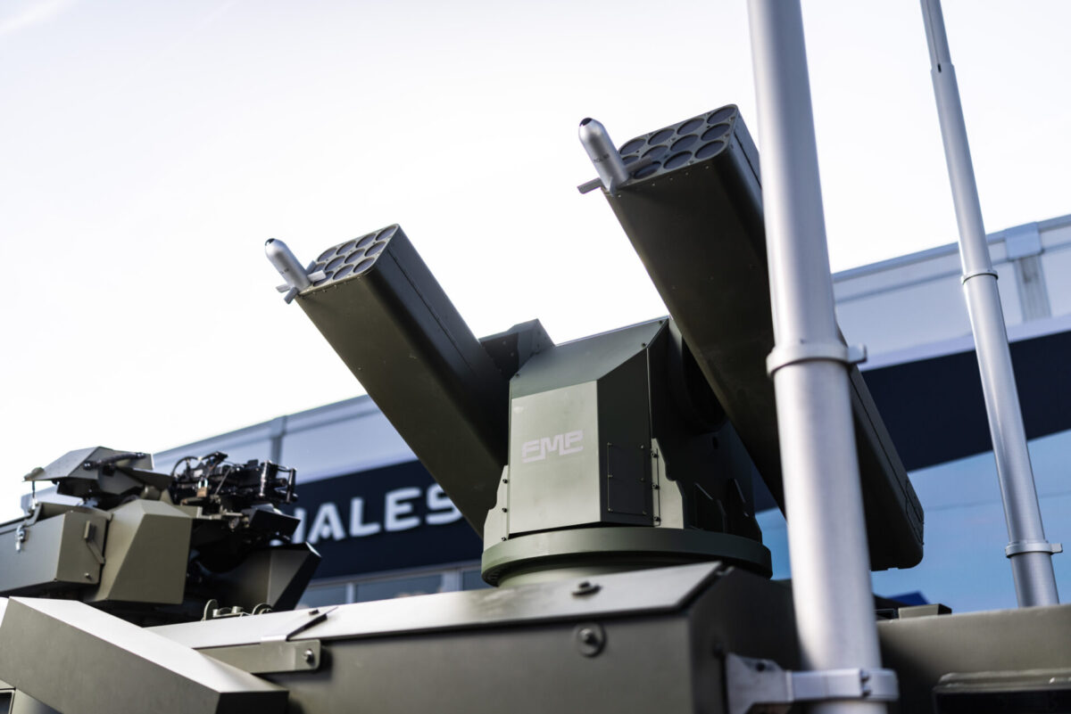 Thales RapidStrike The vehicle mounted architecture can combine guided and unguided rockets for counter UAS air defense and fire support missions