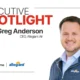 Executive Spotlight Greg Anderson CEO of Allegiant Air shown in a professional portrait with the publications branding