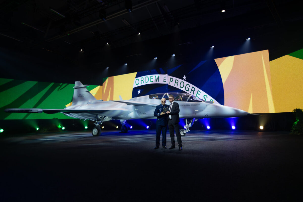 First Brazil Saab Gripen E fighter First Brazil Saab Gripen E fighter