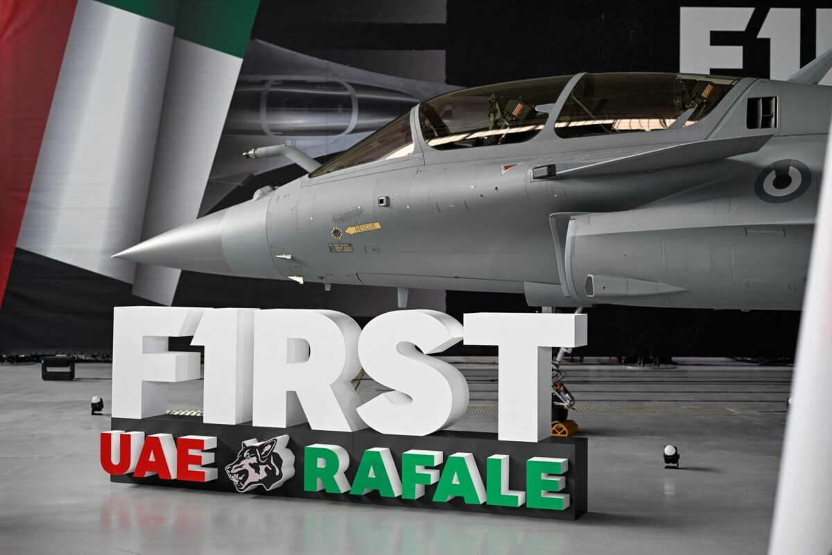 The first Rafale fighter jet for the United Arab Emirates on display during its rollout ceremony The first Rafale fighter jet for the United Arab Emirates on display during its rollout ceremony