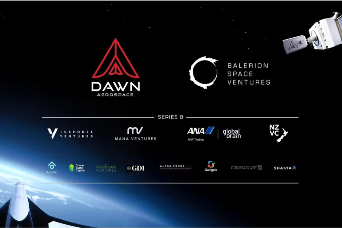 ANA joins Dawn Aerospaces M Series B round Dark space banner featuring DAWN Aerospace and Balerion Space Ventures logos with multiple sponsor logos along the bottom