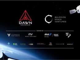 Dark space banner featuring DAWN Aerospace and Balerion Space Ventures logos with multiple sponsor logos along the bottom