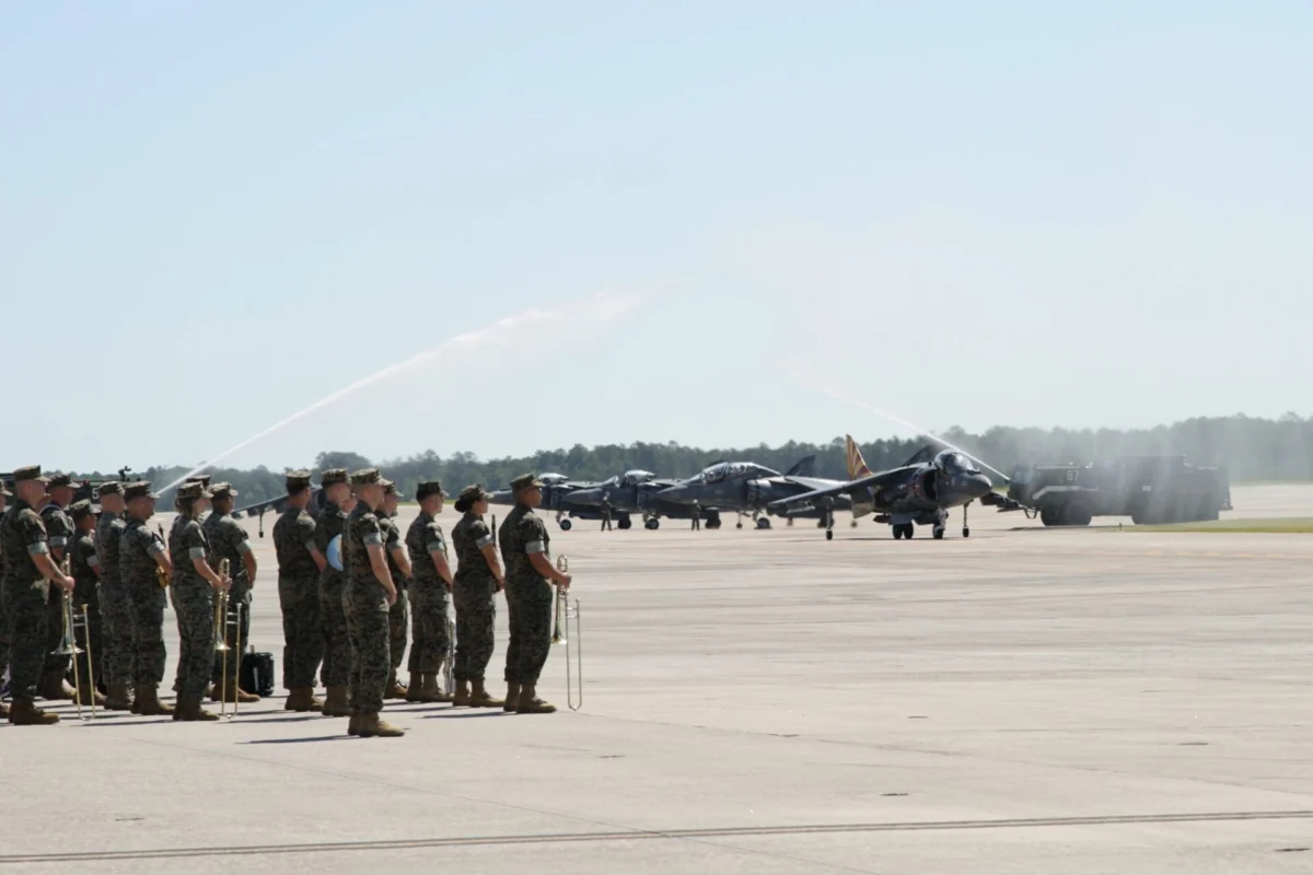 VMA 223 Harrier sundown ceremony