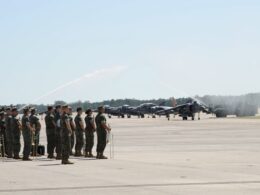 VMA 223 Harrier sundown ceremony