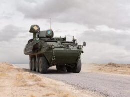 A Stryker mounted directed energy laser system
