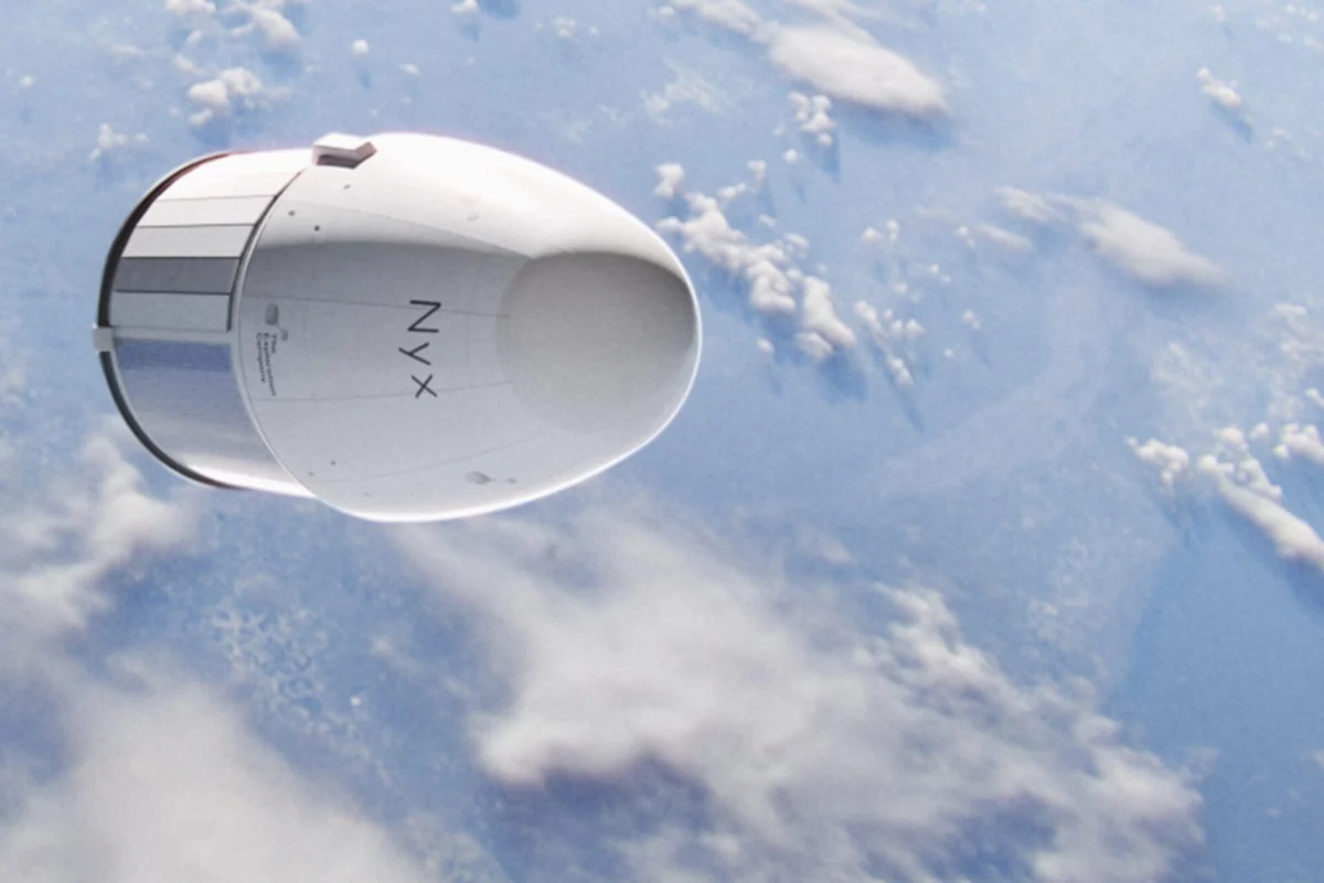 Artists rendering of The Exploration Companys reusable Nyx spacecraft in Earth orbit Artists rendering of The Exploration Companys reusable Nyx spacecraft in Earth orbit