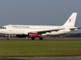 Electra Airways Airbus A320 LZ EAB taxiing on a runway