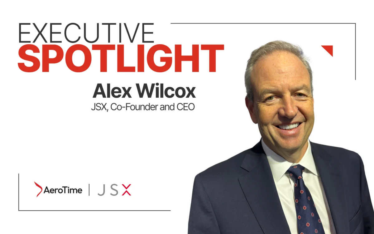 Executive Spotlight 1920x1200 Alex Wilcox Executive Spotlight banner featuring Alex Wilcox JSX Co Founder and CEO with his portrait on the right and sponsor logos at the bottom left