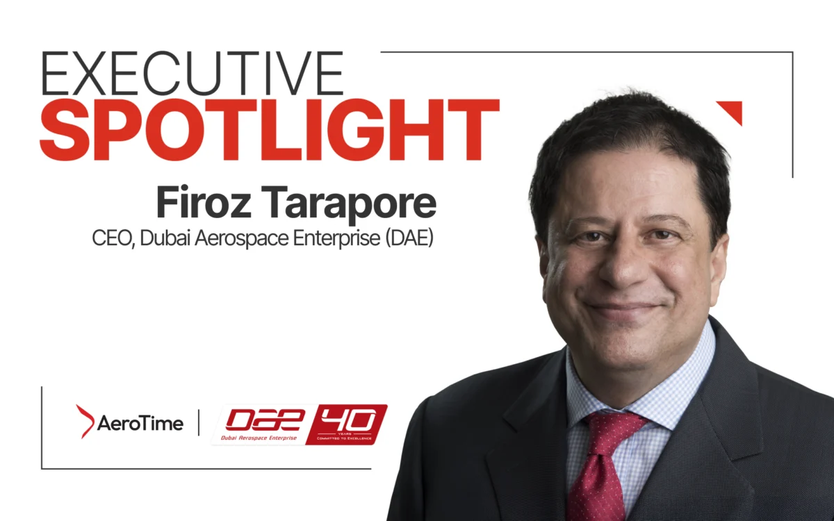 Executive Spotlight 1920x1200 Firoz Tarapore Executive Spotlight Firoz Tarapore CEO of Dubai Aerospace Enterprise DAE with sponsor logos below the title