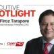 Executive Spotlight Firoz Tarapore CEO of Dubai Aerospace Enterprise DAE with sponsor logos below the title