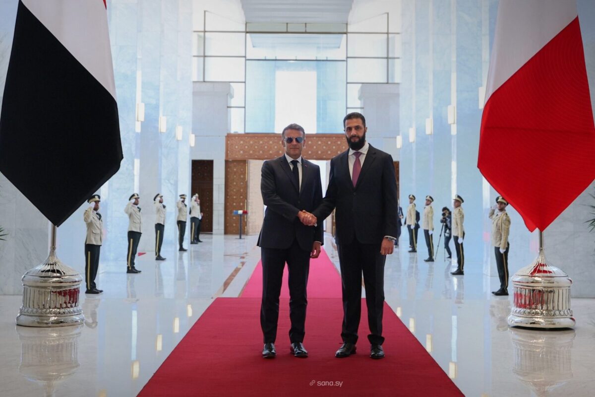 President al Sharaa French President Macron Damascus President al Sharaa French President Macron Damascus