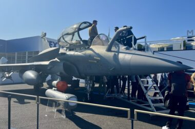 Rafale F5 mock up displayed at the Paris Air Show