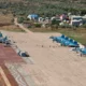 Russian fighters parked in the open at Saki airbase in occupied Crimea