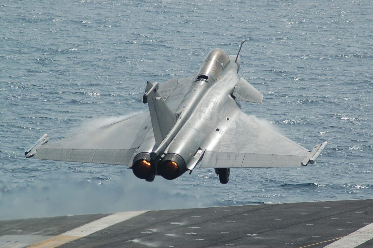 A French Navy Rafale M takes off from USS John C Stennis during bilateral operations in the North Arabian Sea A French Navy Rafale M takes off from USS John C Stennis during bilateral operations in the North Arabian Sea