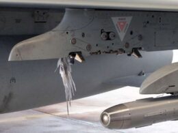 A German Air Force Eurofighter at Nörvenich Air Base following a bird strike