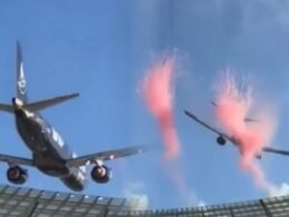 Airlink E Jets low stadium flypast