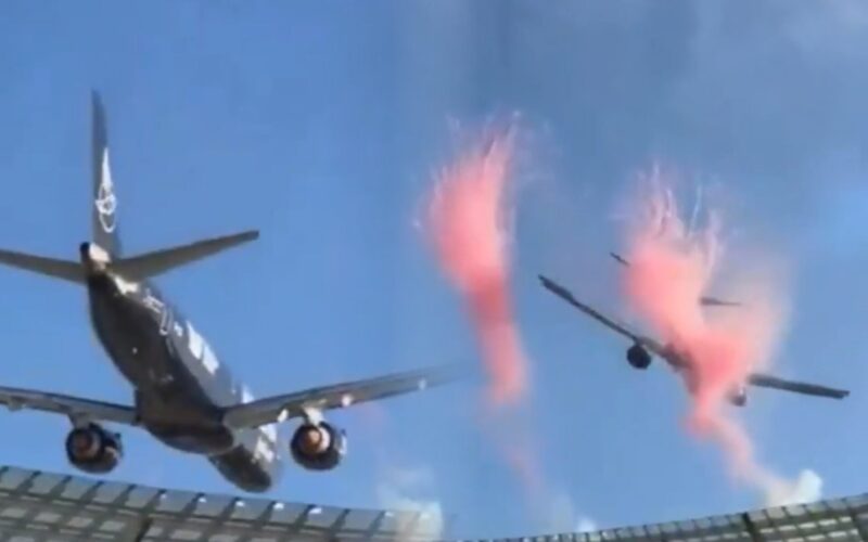 Airlink E Jets low stadium flypast Airlink E Jets low stadium flypast