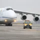 An Antonov An 124 taxis at LeipzigHalle Airport