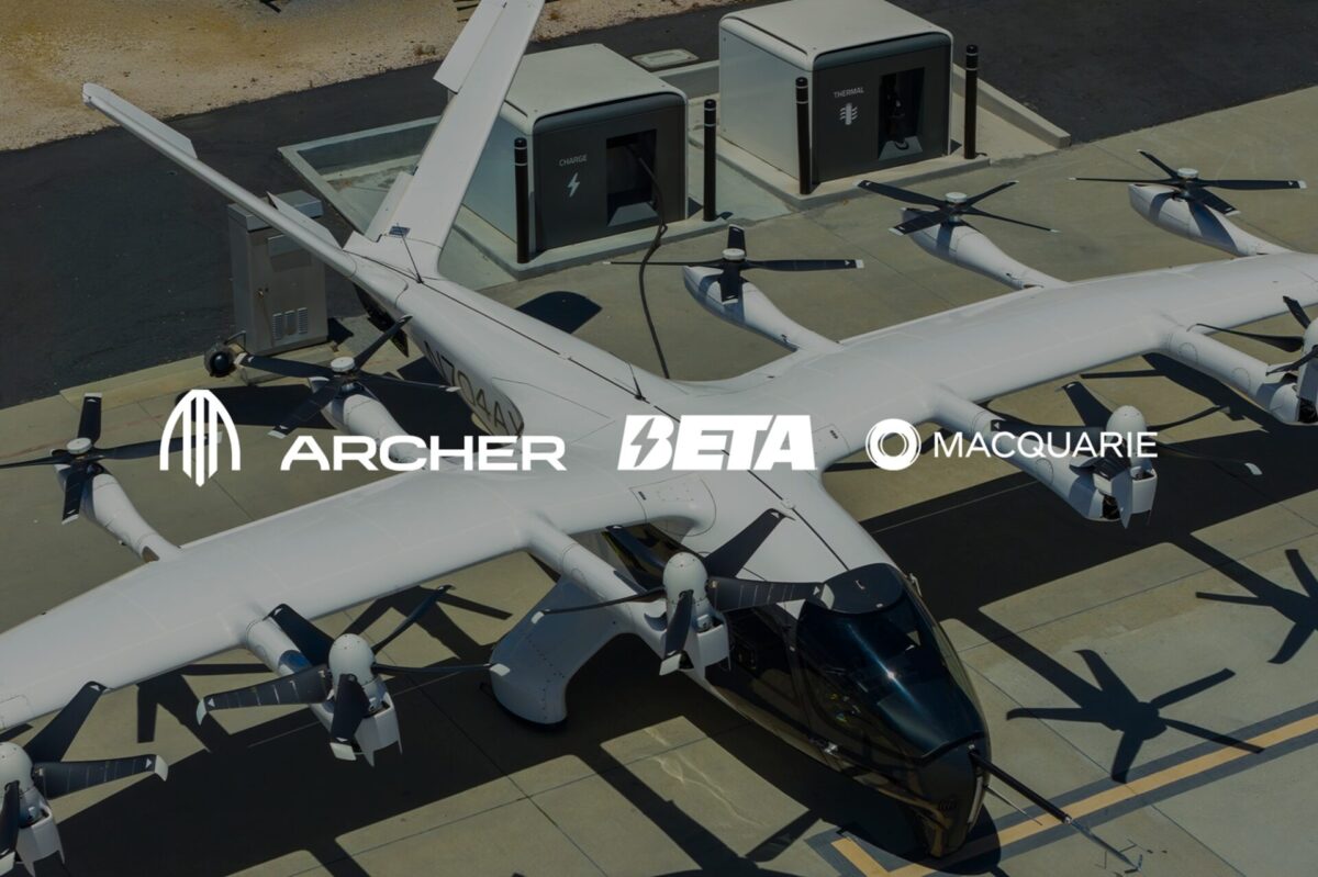 Archer Beta Macquarie eVTOL charging Archer Beta Macquarie eVTOL charging