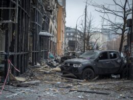 Consequences of a Russian bombing attack on Kyiv involving both ballistic missiles and drones