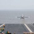 First catapult launch of an FA 18 from the flight deck of USS Gerald R Ford