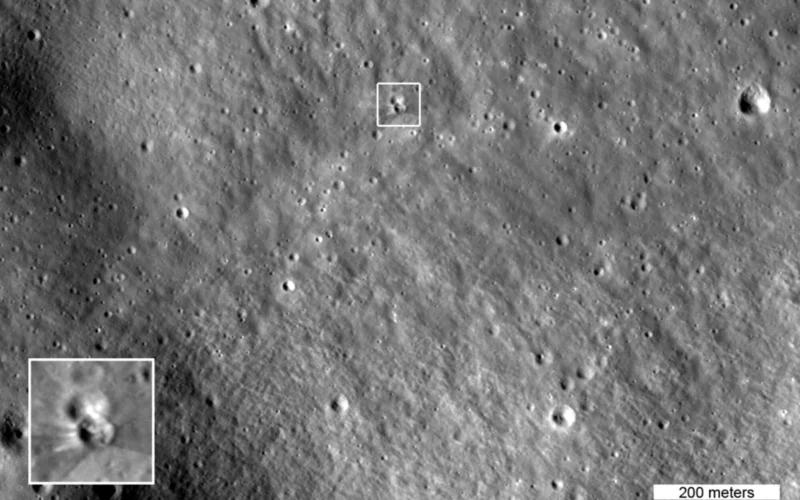 NASAs Lunar Reconnaissance Orbiter imaged the crater left by a SpaceX Falcon 9 upper stage six days after it struck the Moon on August 5 2026