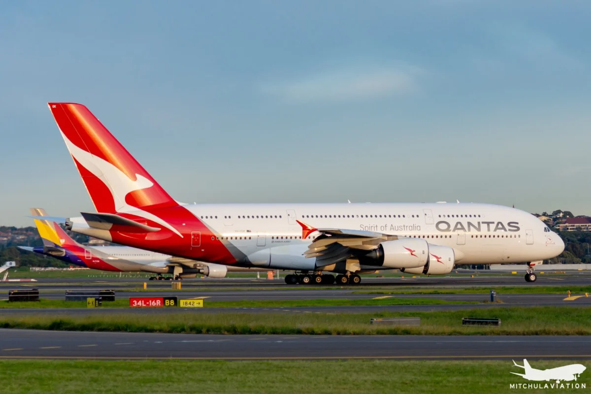 Qantas Airbus A380 842 VH OQK arrives at Sydney Airport in June 2022 Qantas Airbus A380 842 VH OQK arrives at Sydney Airport in June 2022
