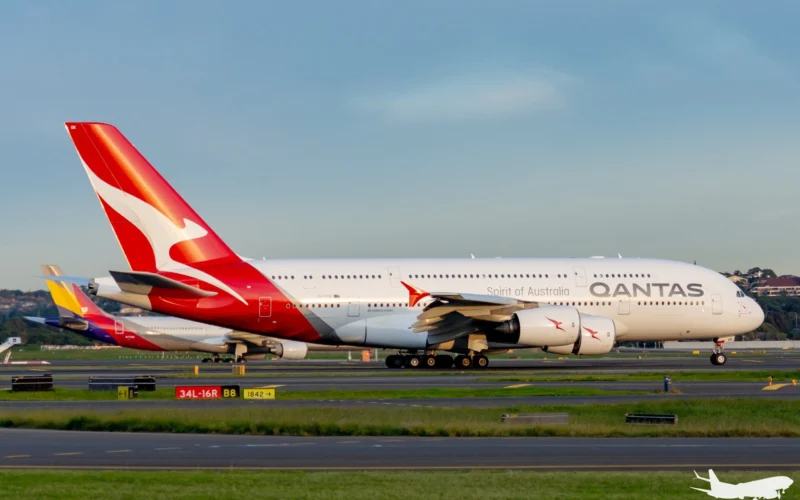 Qantas Airbus A380 842 VH OQK arrives at Sydney Airport in June 2022