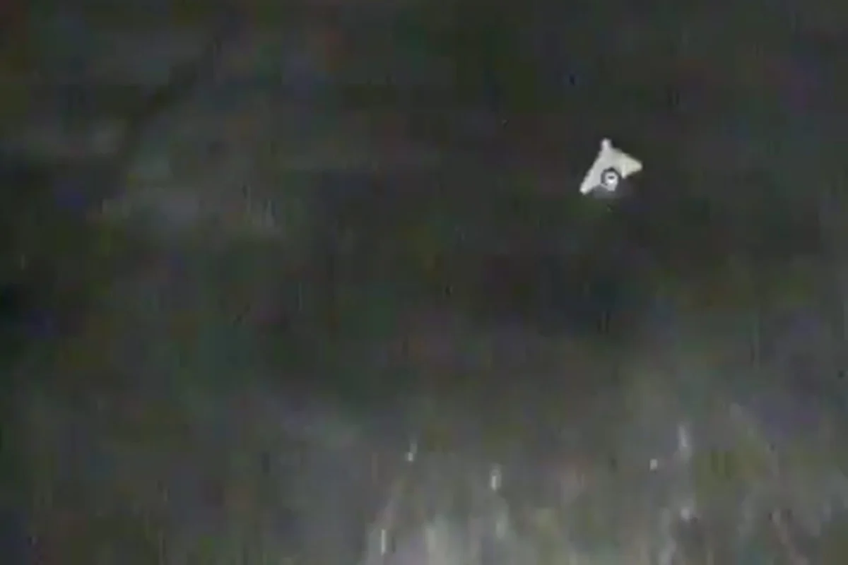 Russias Geran 4 jet powered drone A Russian Geran 4 jet powered attack drone seen from a Ukrainian interceptor shortly before its video feed cut out