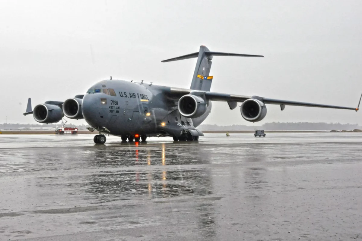 US Air Force Boeing C 17A Globemaster III 07 7181 taxis at Joint Base Charleston